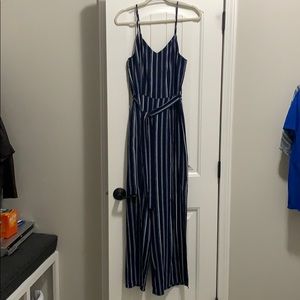 Striped navy romper / jumpsuit